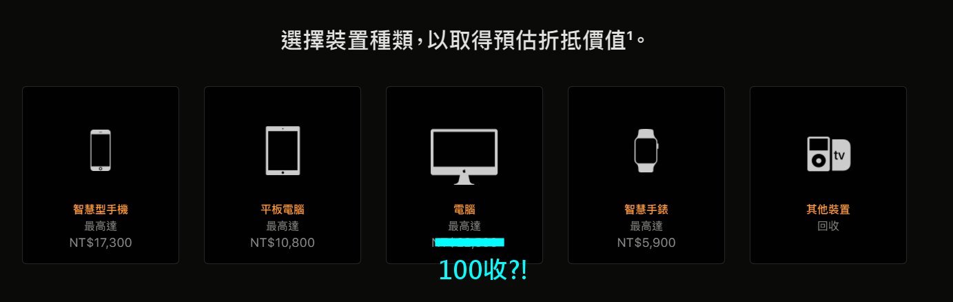 想舊換新嗎? 官方蘋果: 沒問題! 100收! XD