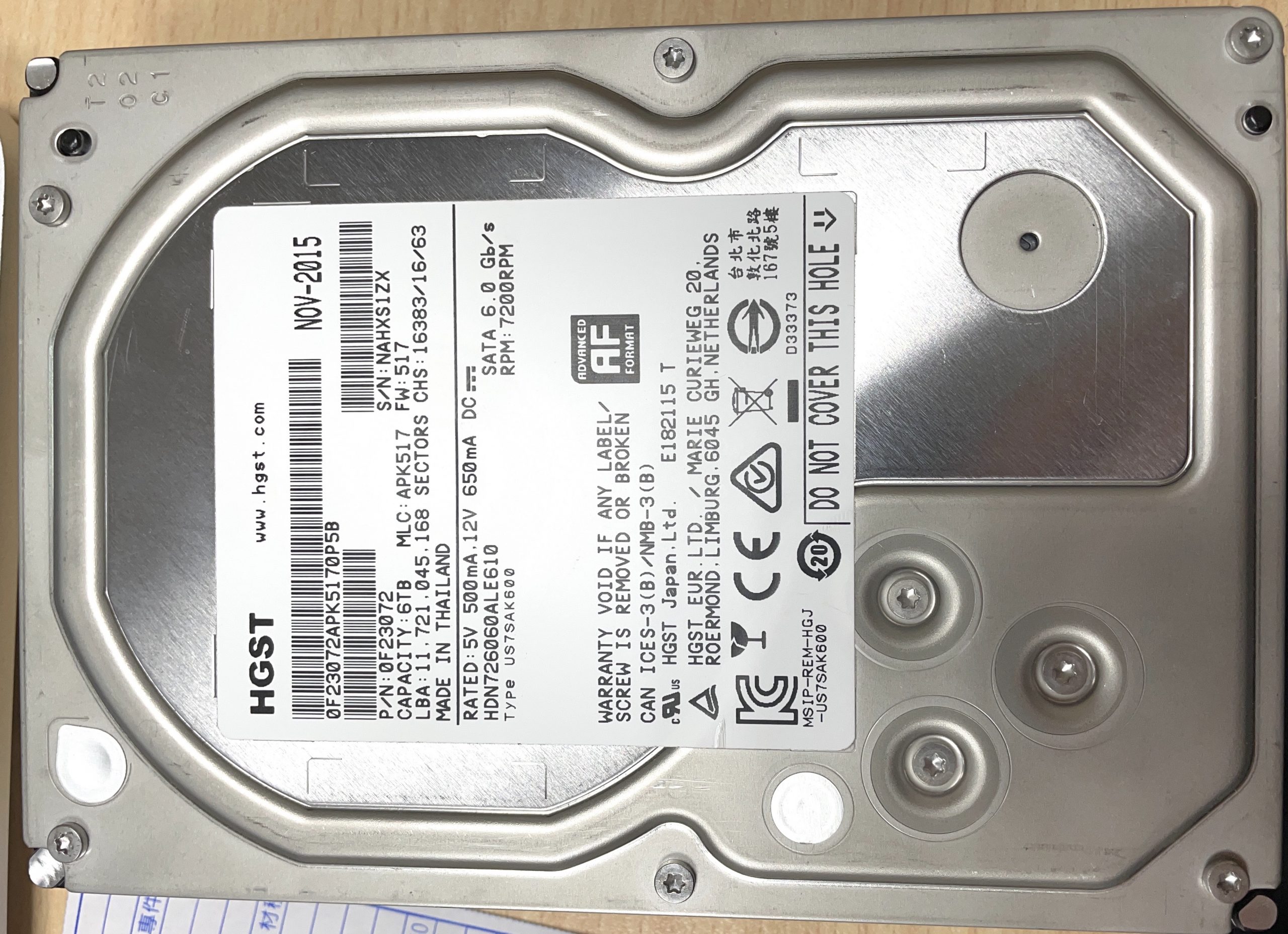 HGST HDN726060ALE610 6TB