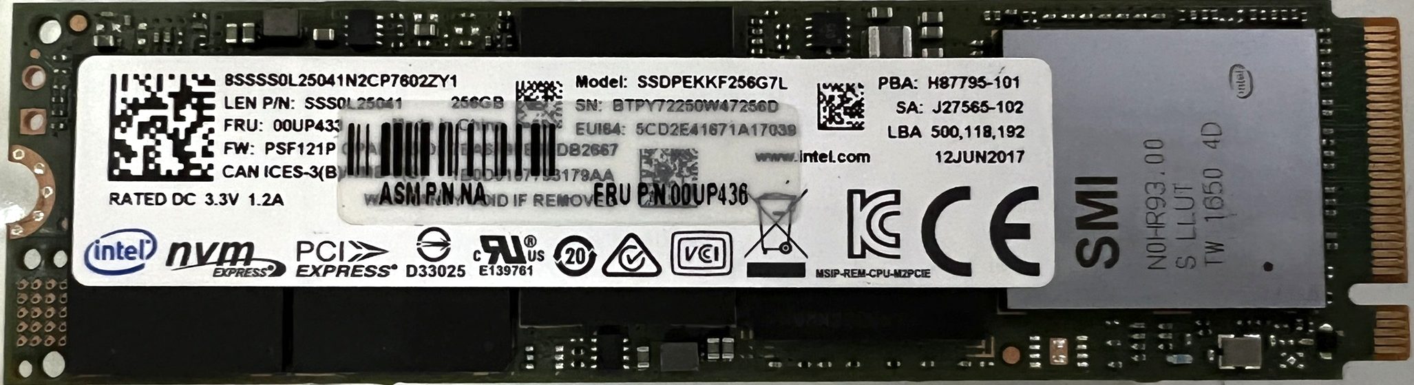 Intel SSDPEKKF256G7L 256GB