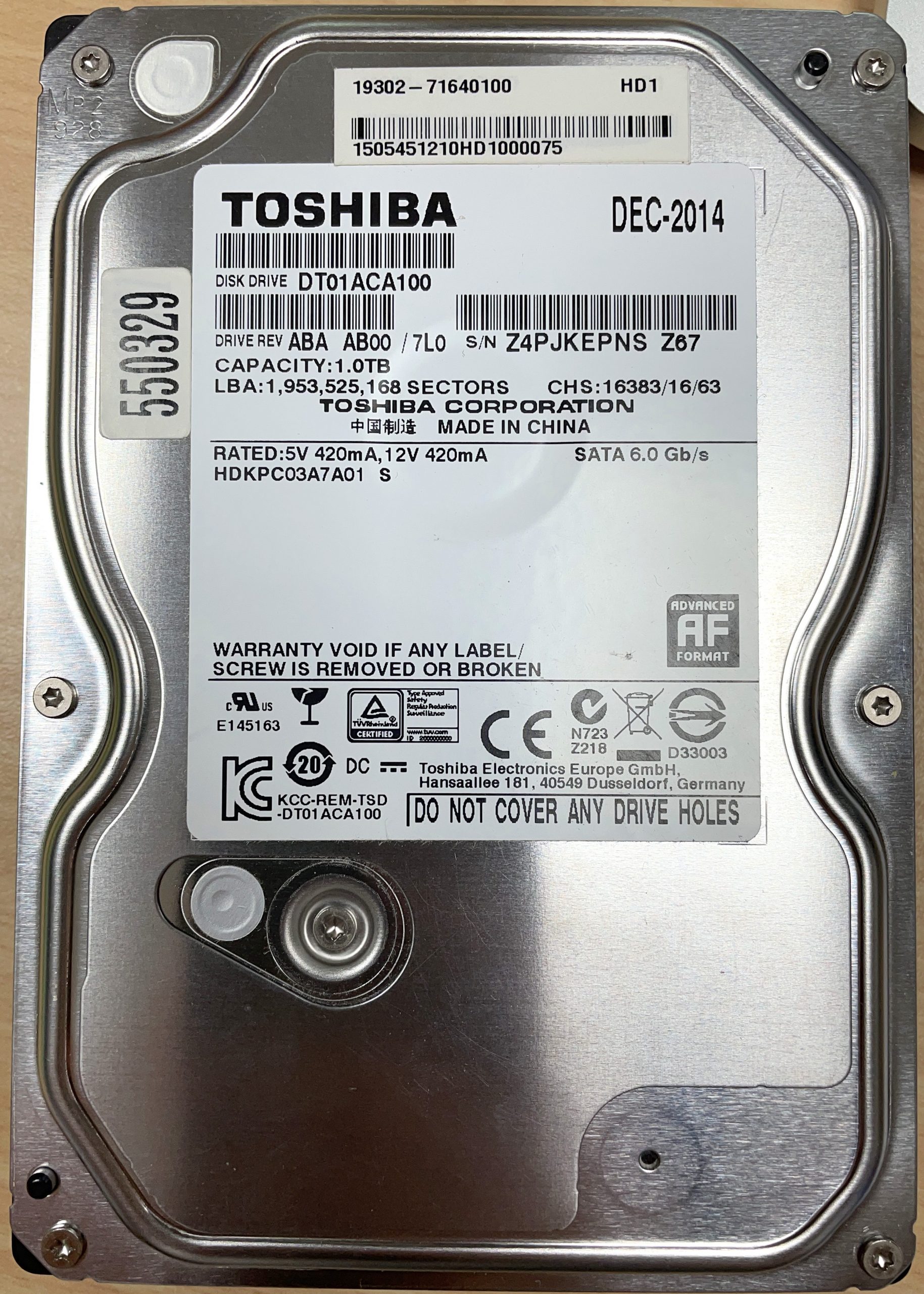 Toshiba DT01ACA100 1TB