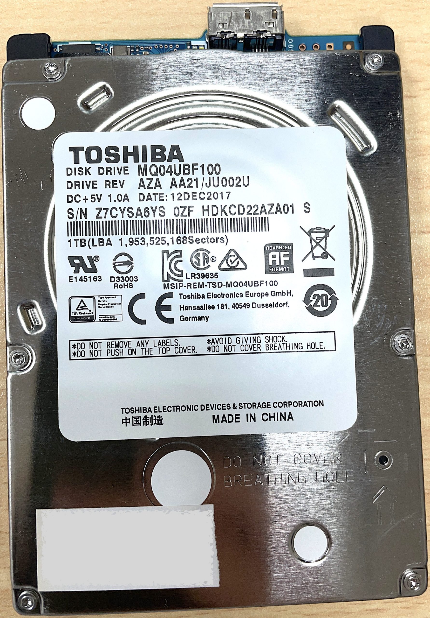 Toshiba MQ04UBF100 1TB