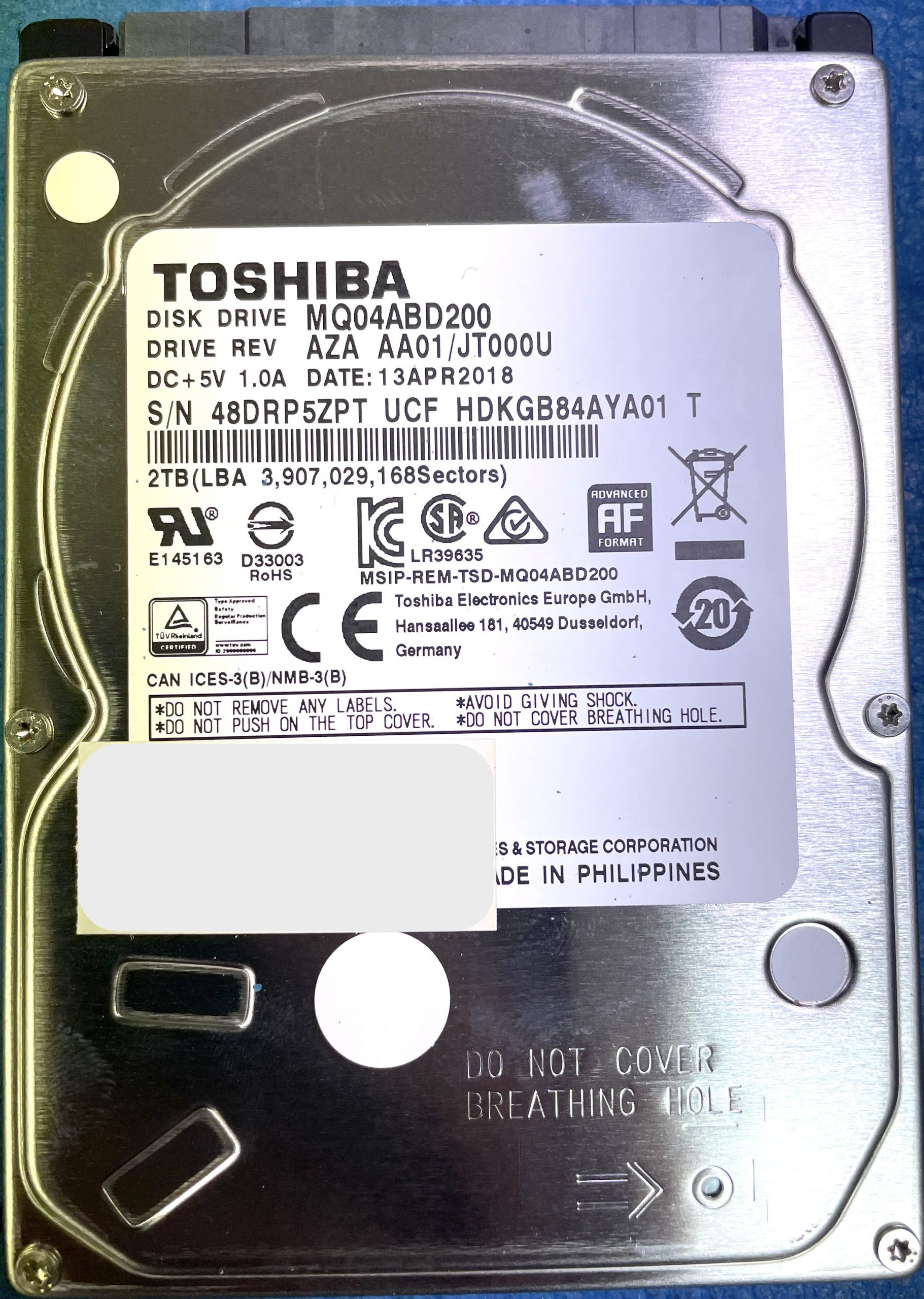 Toshiba MQ04ABD200 2TB