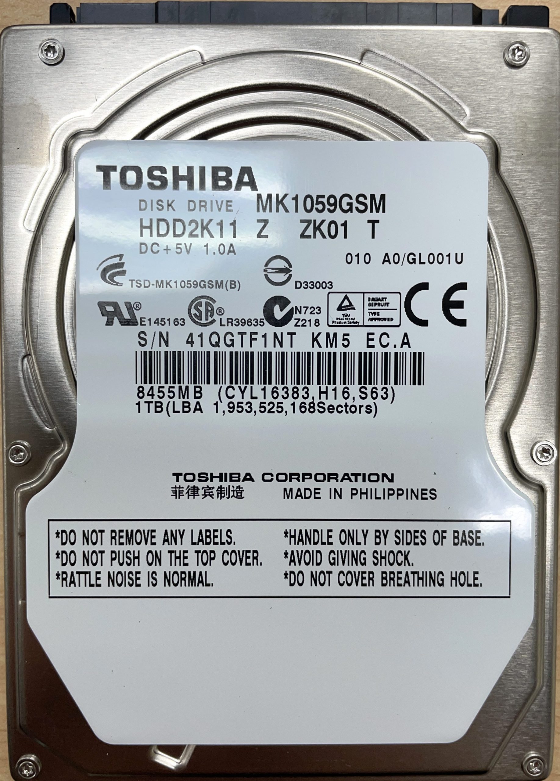 TOSHIBA MK1059GSM 1TB