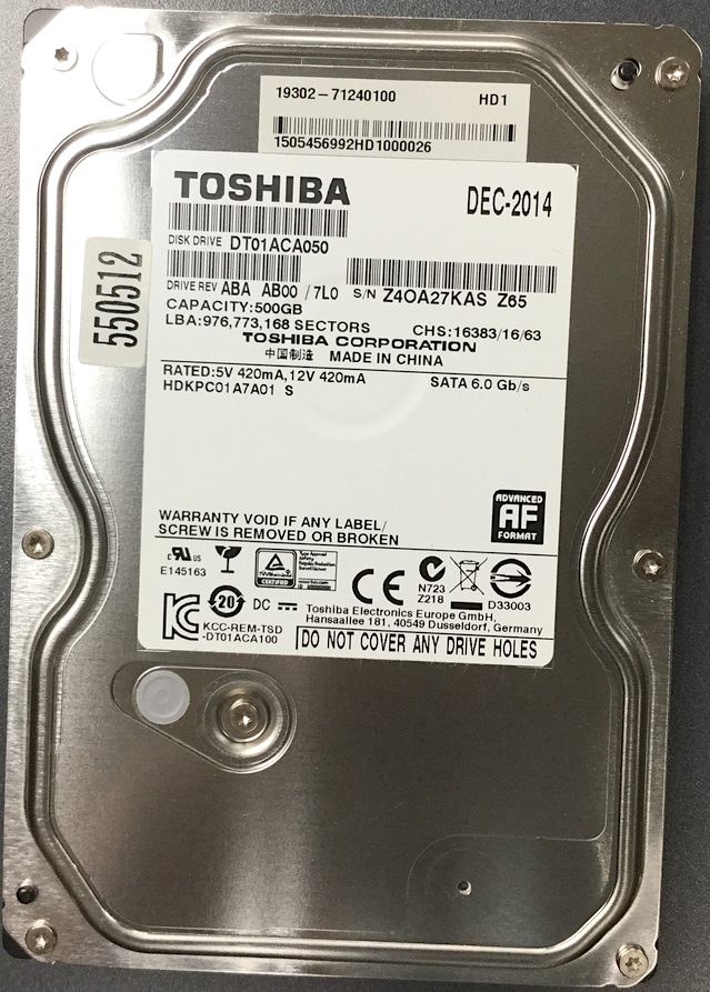 Toshiba DT01ACA050 500GB