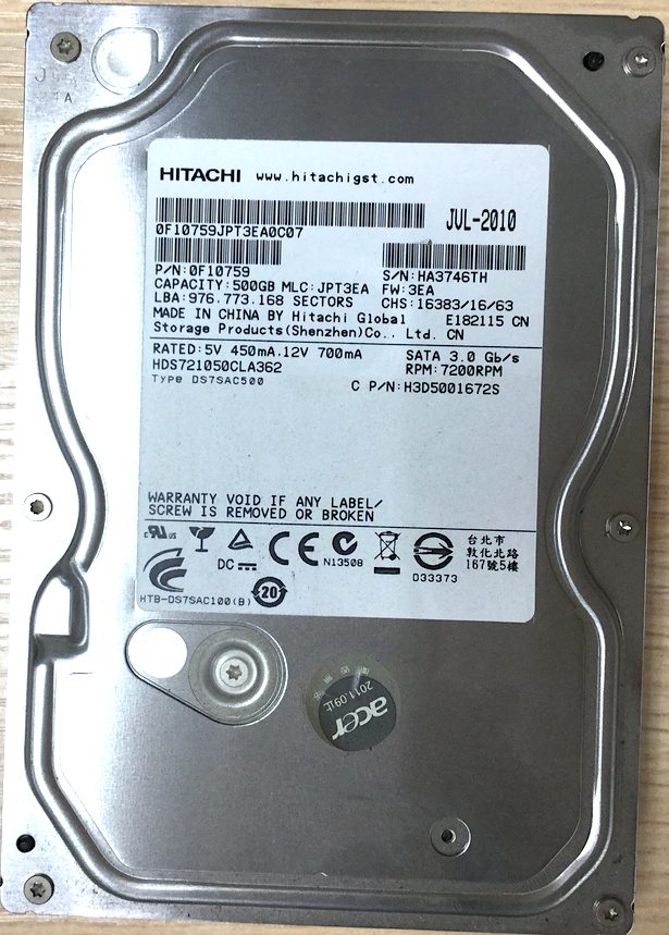 Hitachi HDS721050CLA632 500GB