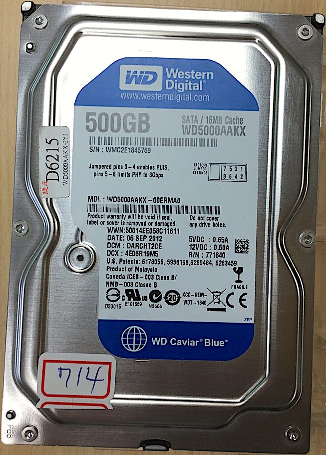 WD WD5000AAKX 500GB