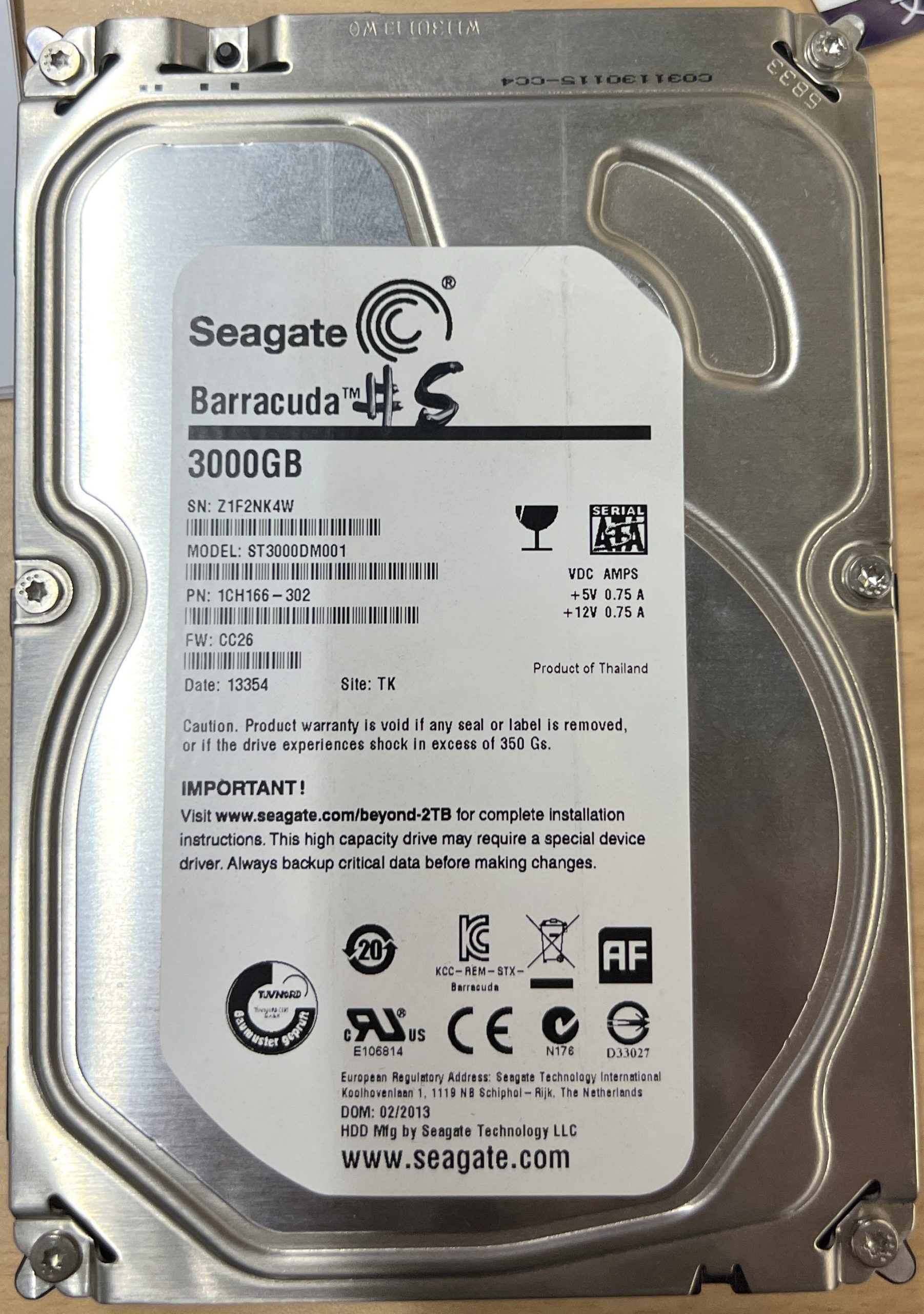 Seagate ST3000DM001 3TB